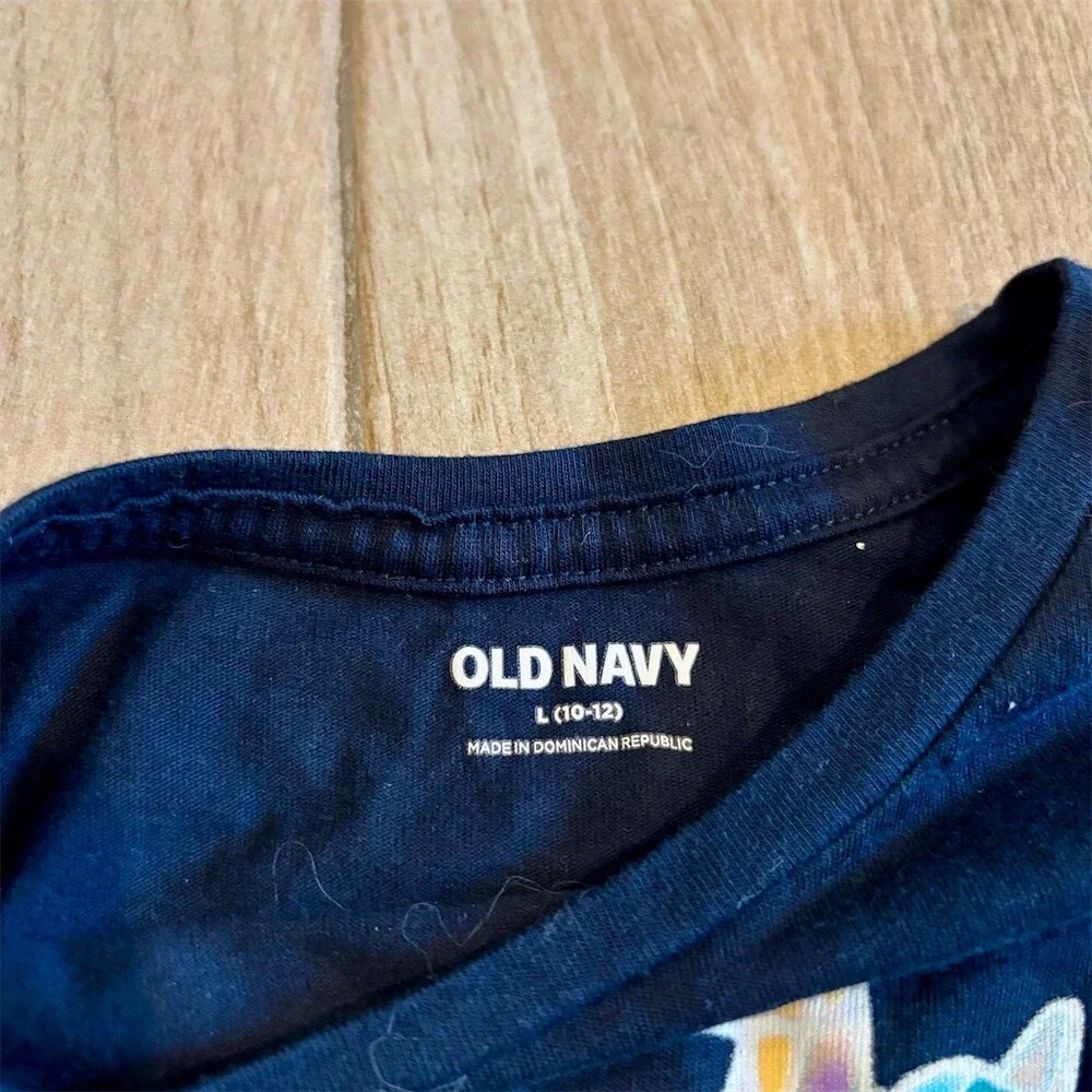 Old Navy Girls Unicorn Graphic T-Shirt Blue Short Sleeve Size L (10-12)